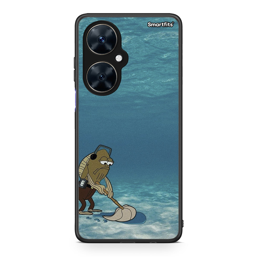 Huawei Nova 11i Clean The Ocean Θήκη από τη Smartfits με σχέδιο στο πίσω μέρος και μαύρο περίβλημα | Smartphone case with colorful back and black bezels by Smartfits