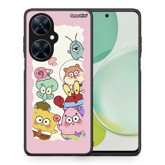 Θήκη Huawei Nova 11i Cute Companion από τη Smartfits με σχέδιο στο πίσω μέρος και μαύρο περίβλημα | Huawei Nova 11i Cute Companion case with colorful back and black bezels