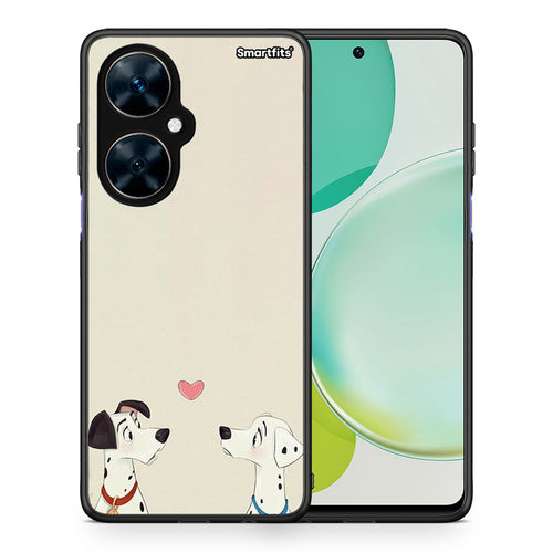 Θήκη Huawei Nova 11i Dalmatians Love από τη Smartfits με σχέδιο στο πίσω μέρος και μαύρο περίβλημα | Huawei Nova 11i Dalmatians Love case with colorful back and black bezels