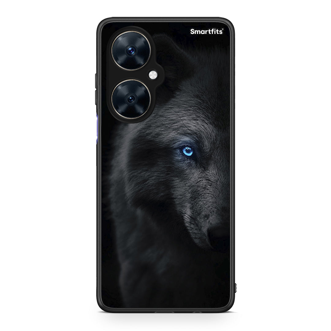 Huawei Nova 11i Dark Wolf θήκη από τη Smartfits με σχέδιο στο πίσω μέρος και μαύρο περίβλημα | Smartphone case with colorful back and black bezels by Smartfits