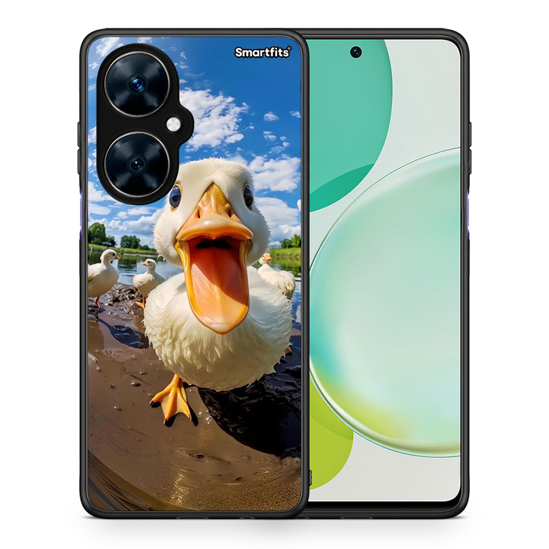 Θήκη Huawei Nova 11i Duck Face από τη Smartfits με σχέδιο στο πίσω μέρος και μαύρο περίβλημα | Huawei Nova 11i Duck Face case with colorful back and black bezels
