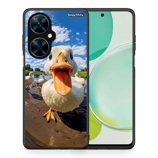 Θήκη Huawei Nova 11i Duck Face από τη Smartfits με σχέδιο στο πίσω μέρος και μαύρο περίβλημα | Huawei Nova 11i Duck Face case with colorful back and black bezels