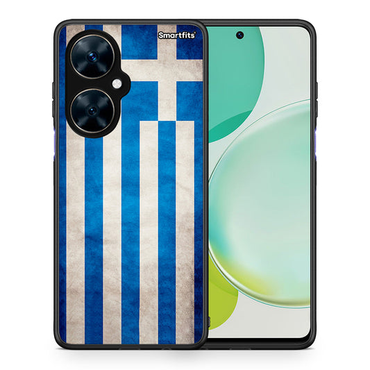 Θήκη Huawei Nova 11i Greek Flag από τη Smartfits με σχέδιο στο πίσω μέρος και μαύρο περίβλημα | Huawei Nova 11i Greek Flag case with colorful back and black bezels