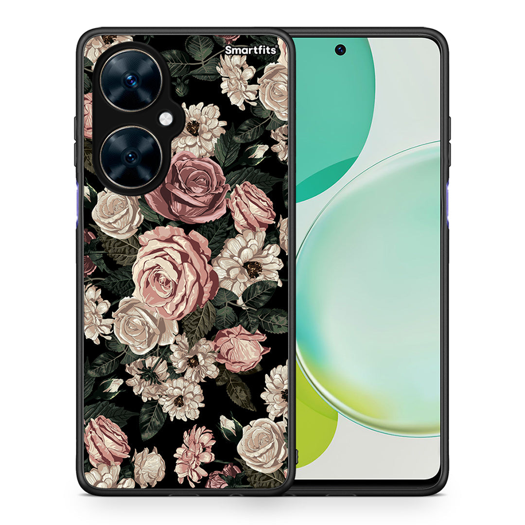 Θήκη Huawei Nova 11i Wild Roses Flower από τη Smartfits με σχέδιο στο πίσω μέρος και μαύρο περίβλημα | Huawei Nova 11i Wild Roses Flower case with colorful back and black bezels