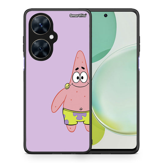 Θήκη Huawei Nova 11i Friends Patrick από τη Smartfits με σχέδιο στο πίσω μέρος και μαύρο περίβλημα | Huawei Nova 11i Friends Patrick case with colorful back and black bezels