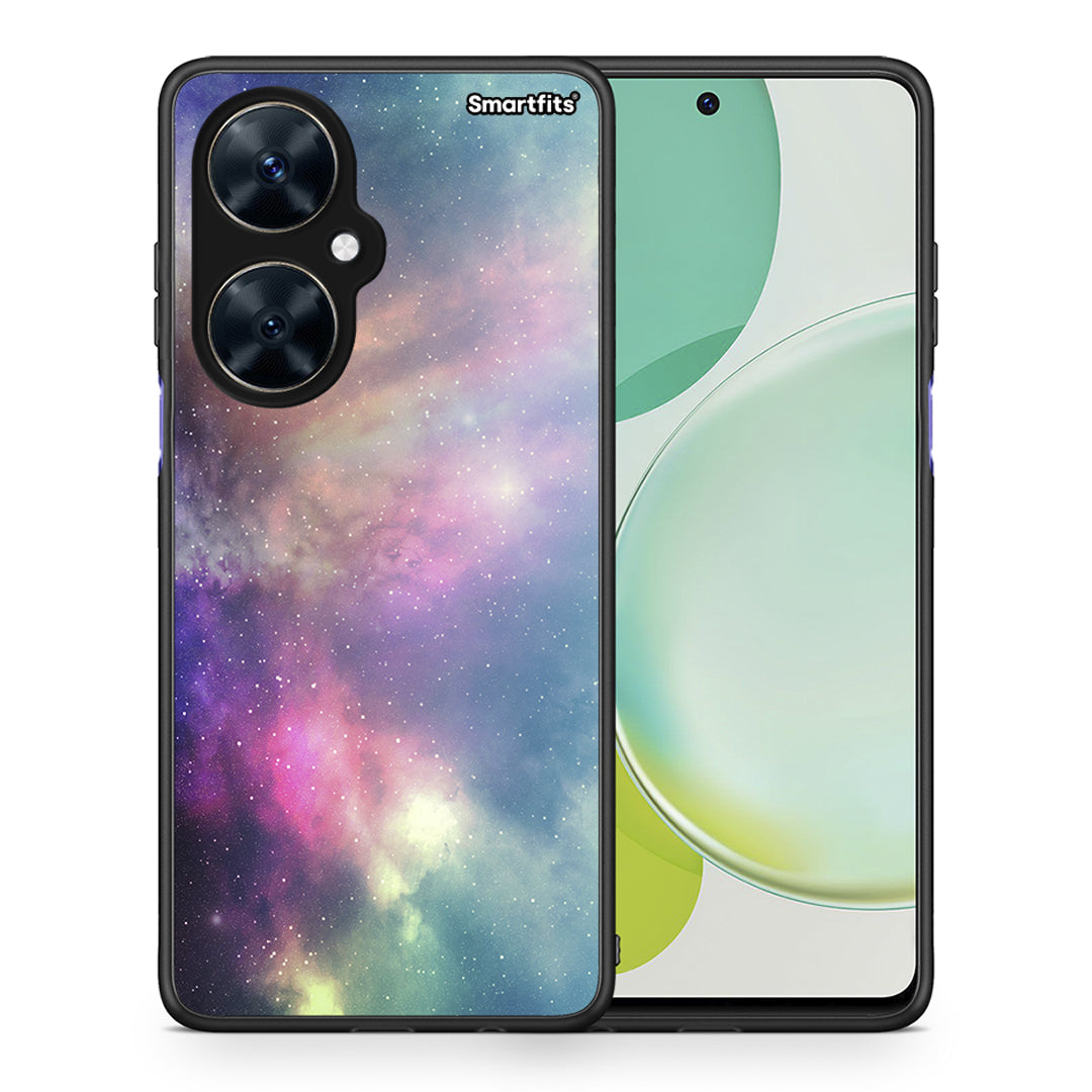 Θήκη Huawei Nova 11i Rainbow Galaxy από τη Smartfits με σχέδιο στο πίσω μέρος και μαύρο περίβλημα | Huawei Nova 11i Rainbow Galaxy case with colorful back and black bezels