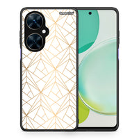 Thumbnail for Θήκη Huawei Nova 11i Luxury White Geometric από τη Smartfits με σχέδιο στο πίσω μέρος και μαύρο περίβλημα | Huawei Nova 11i Luxury White Geometric case with colorful back and black bezels