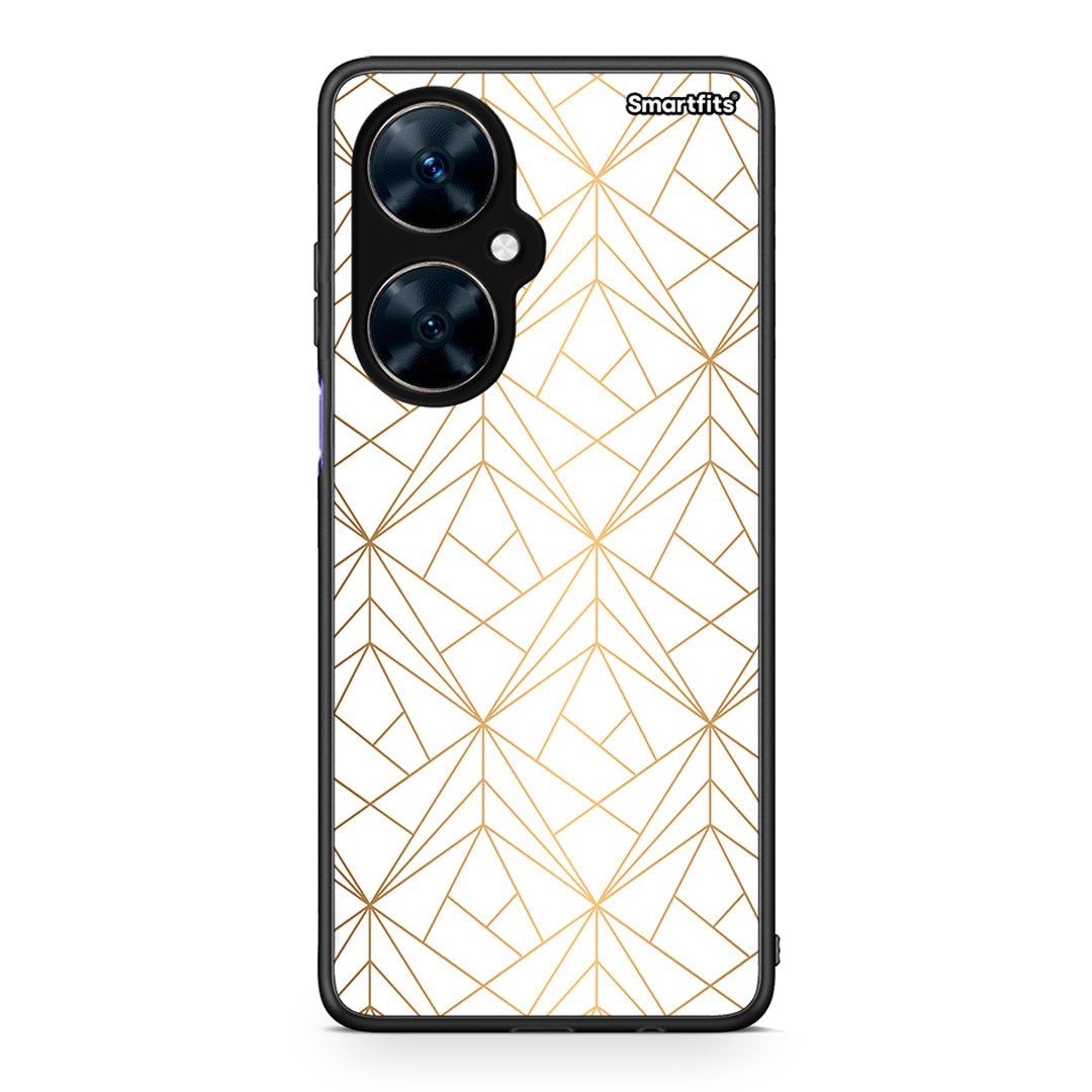111 - Huawei Nova 11i Luxury White Geometric case, cover, bumper