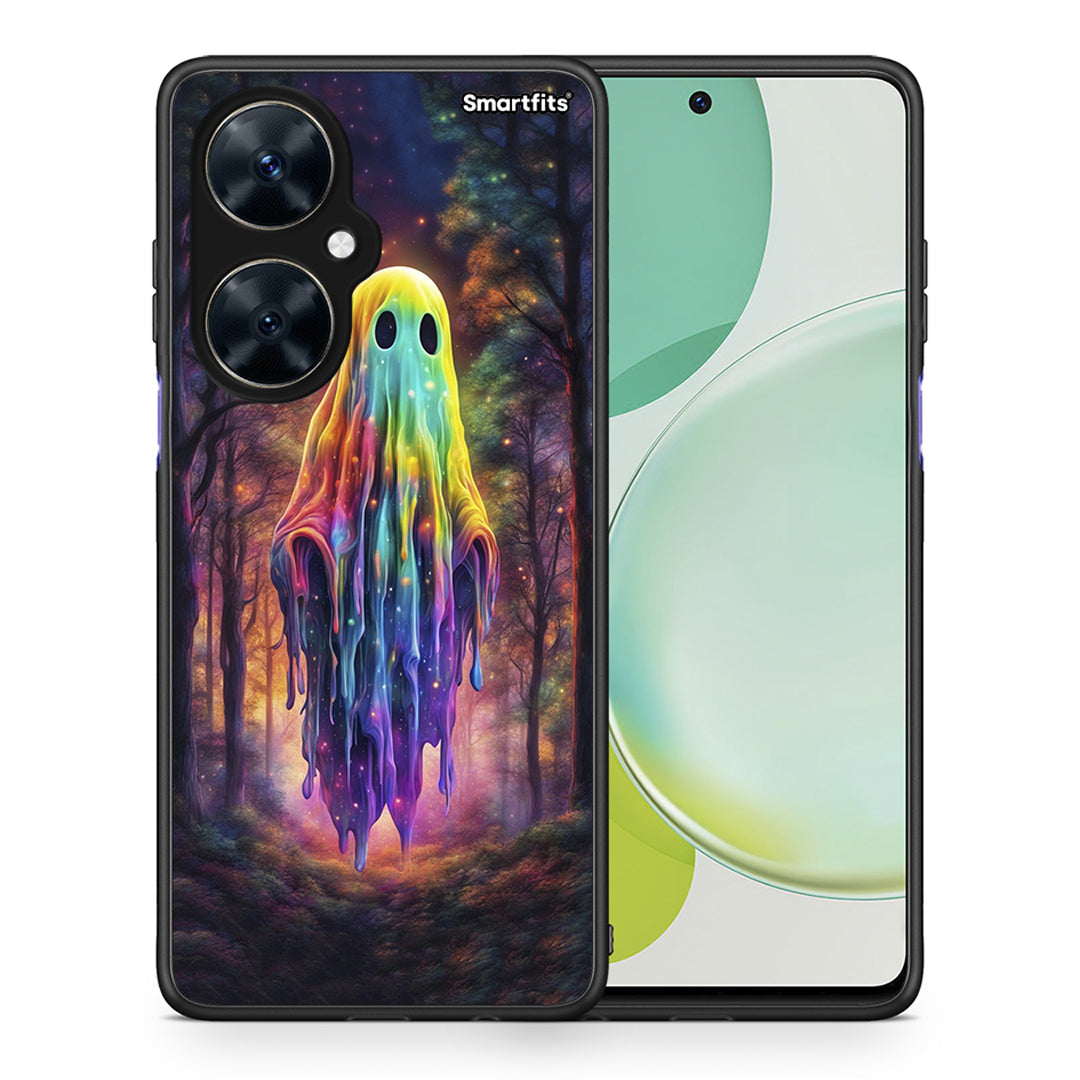 Θήκη Huawei Nova 11i Halloween Ghost από τη Smartfits με σχέδιο στο πίσω μέρος και μαύρο περίβλημα | Huawei Nova 11i Halloween Ghost case with colorful back and black bezels