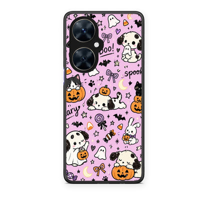 Θήκη Huawei Nova 11i Halloween Puppies and Friends on Lilac από τη Smartfits με σχέδιο στο πίσω μέρος και μαύρο περίβλημα | Huawei Nova 11i Halloween Puppies and Friends on Lilac case with colorful back and black bezels