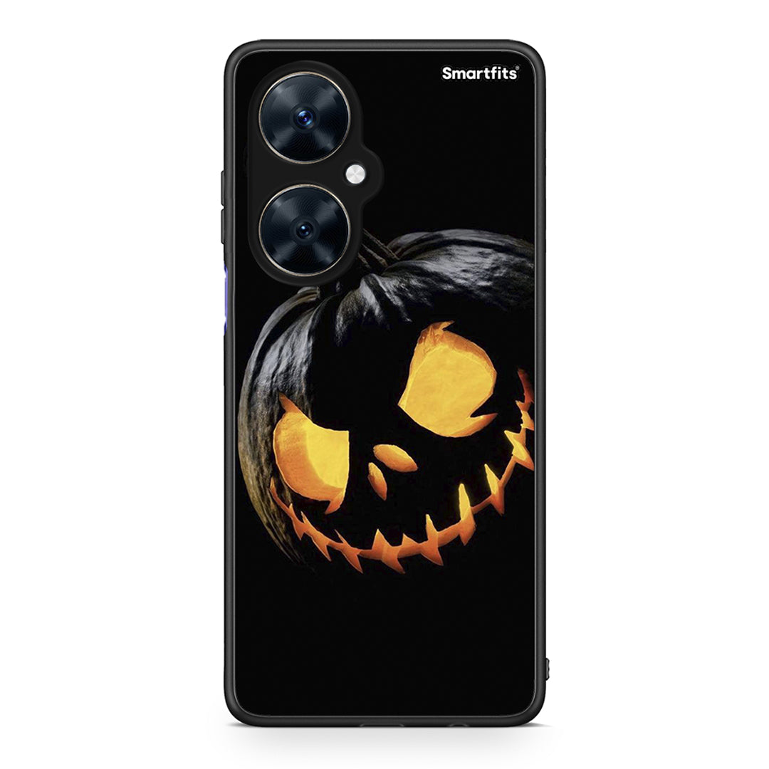 Huawei Nova 11i Halloween Scary Pumpkin Θήκη από τη Smartfits με σχέδιο στο πίσω μέρος και μαύρο περίβλημα | Smartphone case with colorful back and black bezels by Smartfits