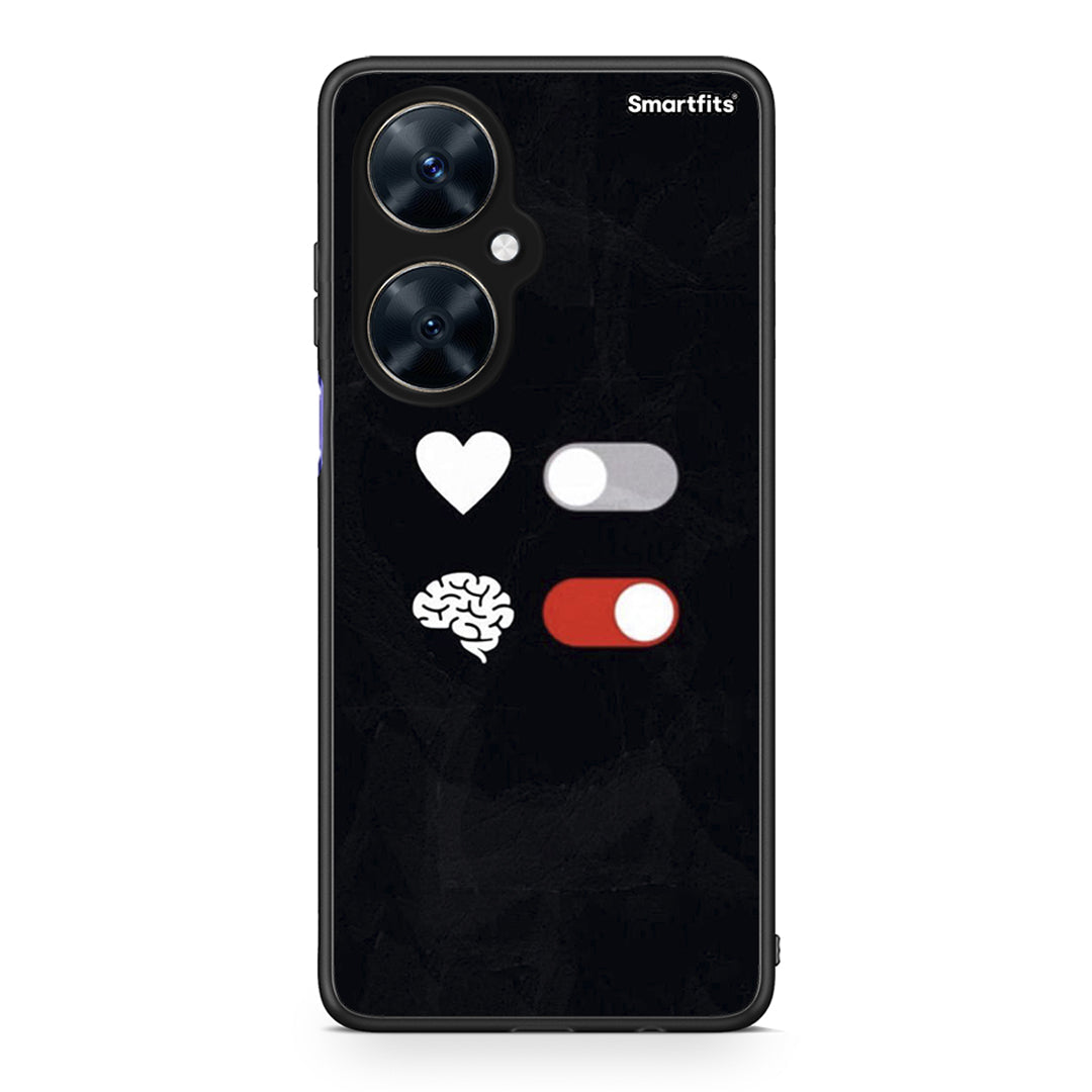 Huawei Nova 11i Heart Vs Brain Θήκη Αγίου Βαλεντίνου από τη Smartfits με σχέδιο στο πίσω μέρος και μαύρο περίβλημα | Smartphone case with colorful back and black bezels by Smartfits