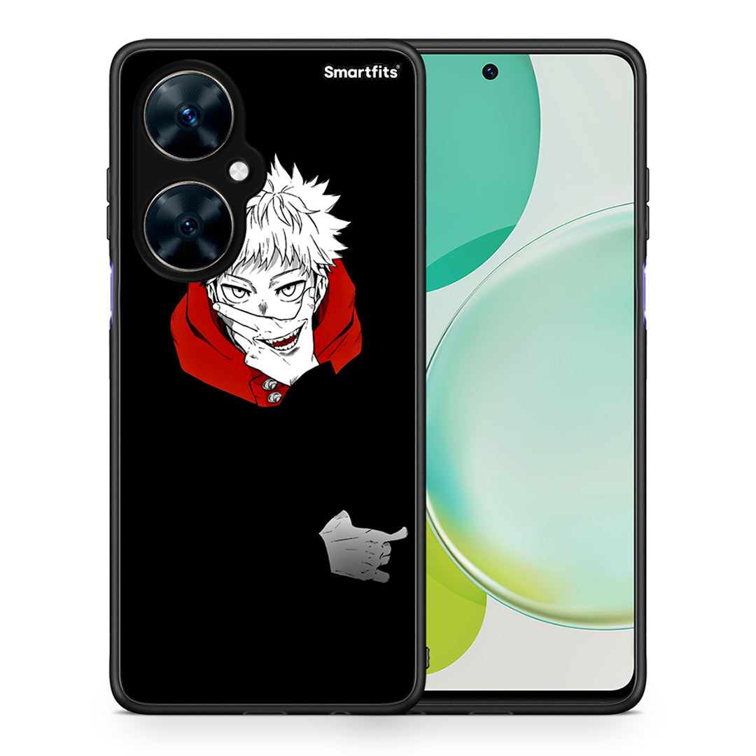 Θήκη Huawei Nova 11i Itadori Anime από τη Smartfits με σχέδιο στο πίσω μέρος και μαύρο περίβλημα | Huawei Nova 11i Itadori Anime case with colorful back and black bezels