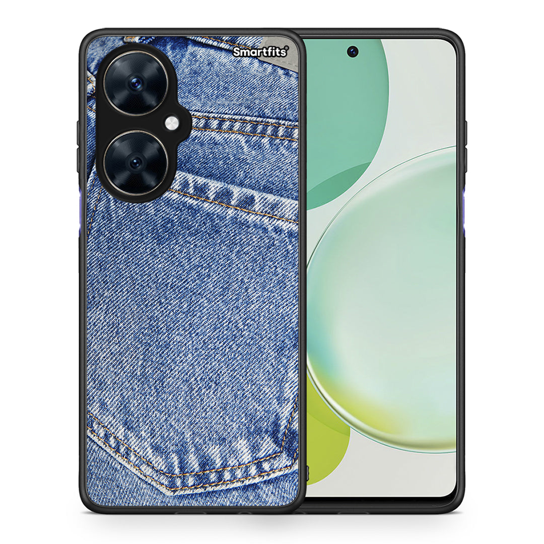 Θήκη Huawei Nova 11i Jeans Pocket από τη Smartfits με σχέδιο στο πίσω μέρος και μαύρο περίβλημα | Huawei Nova 11i Jeans Pocket case with colorful back and black bezels