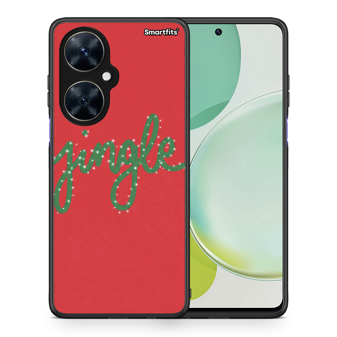 Θήκη Huawei Nova 11i Jingle Xmas από τη Smartfits με σχέδιο στο πίσω μέρος και μαύρο περίβλημα | Huawei Nova 11i Jingle Xmas case with colorful back and black bezels