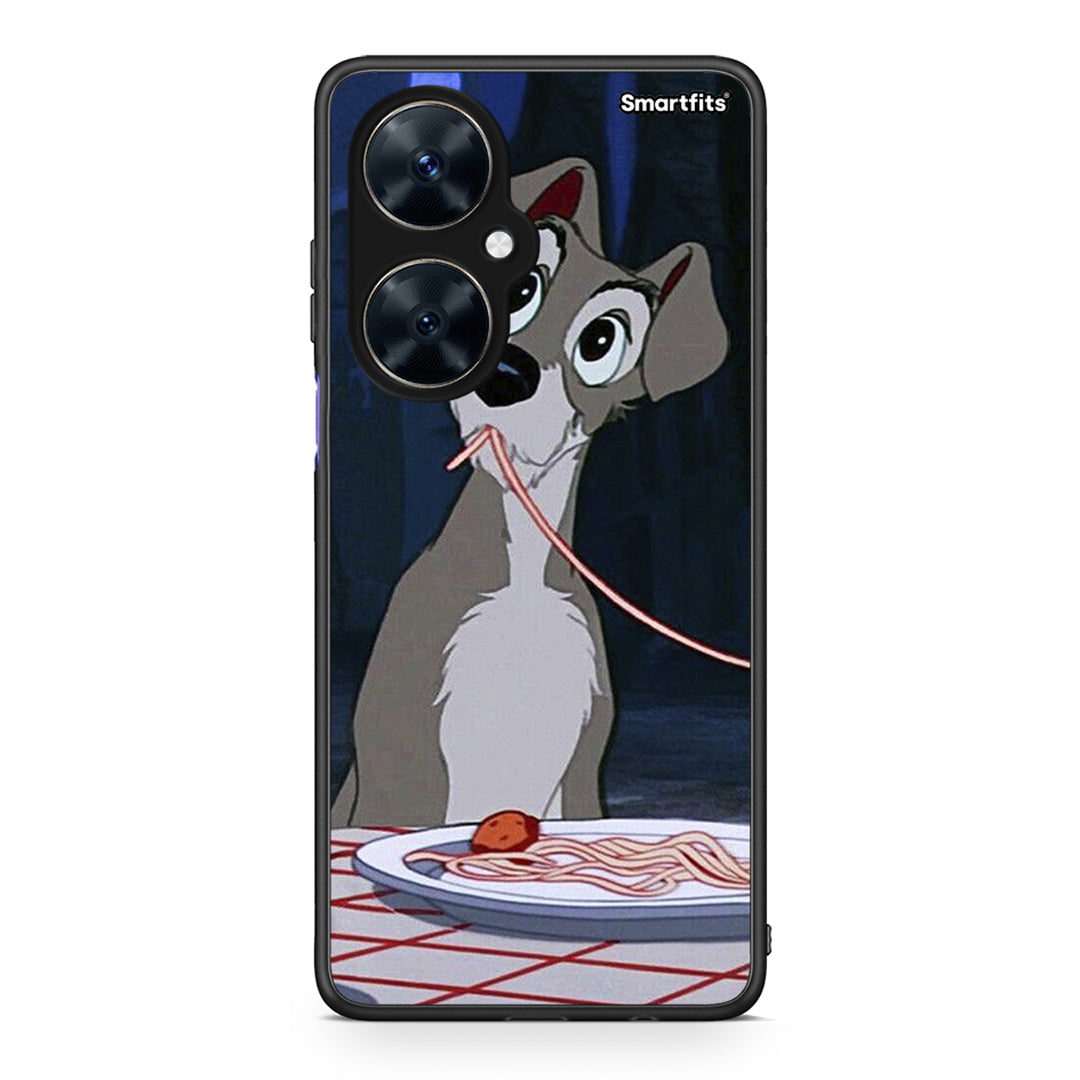 Huawei Nova 11i Lady And Tramp 1 Θήκη Αγίου Βαλεντίνου από τη Smartfits με σχέδιο στο πίσω μέρος και μαύρο περίβλημα | Smartphone case with colorful back and black bezels by Smartfits