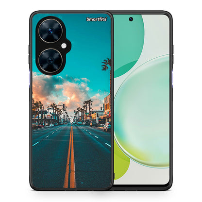 Θήκη Huawei Nova 11i City Landscape από τη Smartfits με σχέδιο στο πίσω μέρος και μαύρο περίβλημα | Huawei Nova 11i City Landscape case with colorful back and black bezels