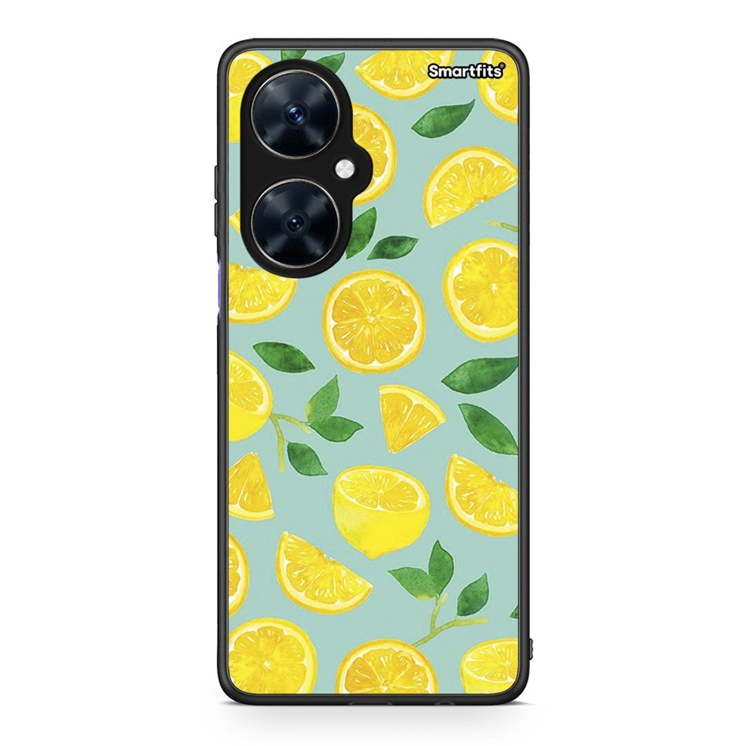 Huawei Nova 11i Lemons θήκη από τη Smartfits με σχέδιο στο πίσω μέρος και μαύρο περίβλημα | Smartphone case with colorful back and black bezels by Smartfits