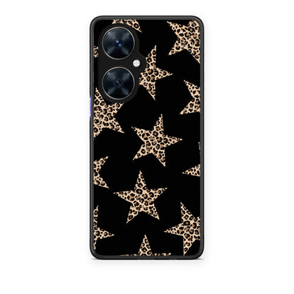 Θήκη Huawei Nova 11i Leopard Stars on Black από τη Smartfits με σχέδιο στο πίσω μέρος και μαύρο περίβλημα | Huawei Nova 11i Leopard Stars on Black case with colorful back and black bezels