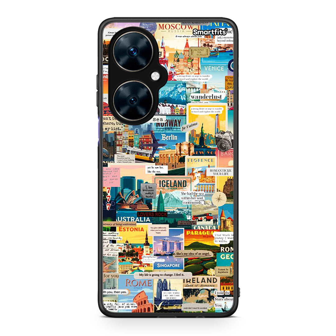 Huawei Nova 11i Live To Travel θήκη από τη Smartfits με σχέδιο στο πίσω μέρος και μαύρο περίβλημα | Smartphone case with colorful back and black bezels by Smartfits