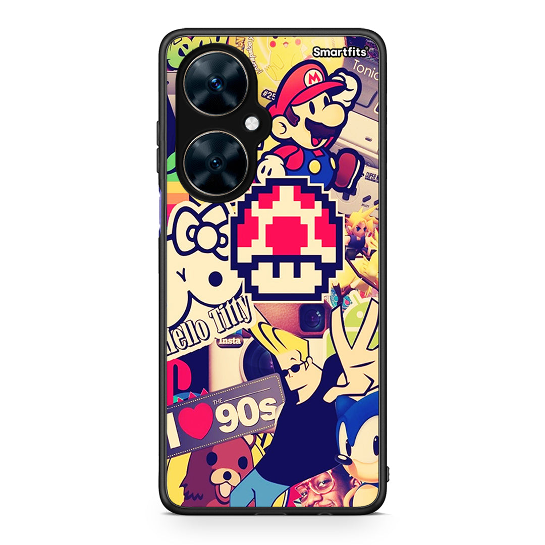 Huawei Nova 11i Love The 90s θήκη από τη Smartfits με σχέδιο στο πίσω μέρος και μαύρο περίβλημα | Smartphone case with colorful back and black bezels by Smartfits