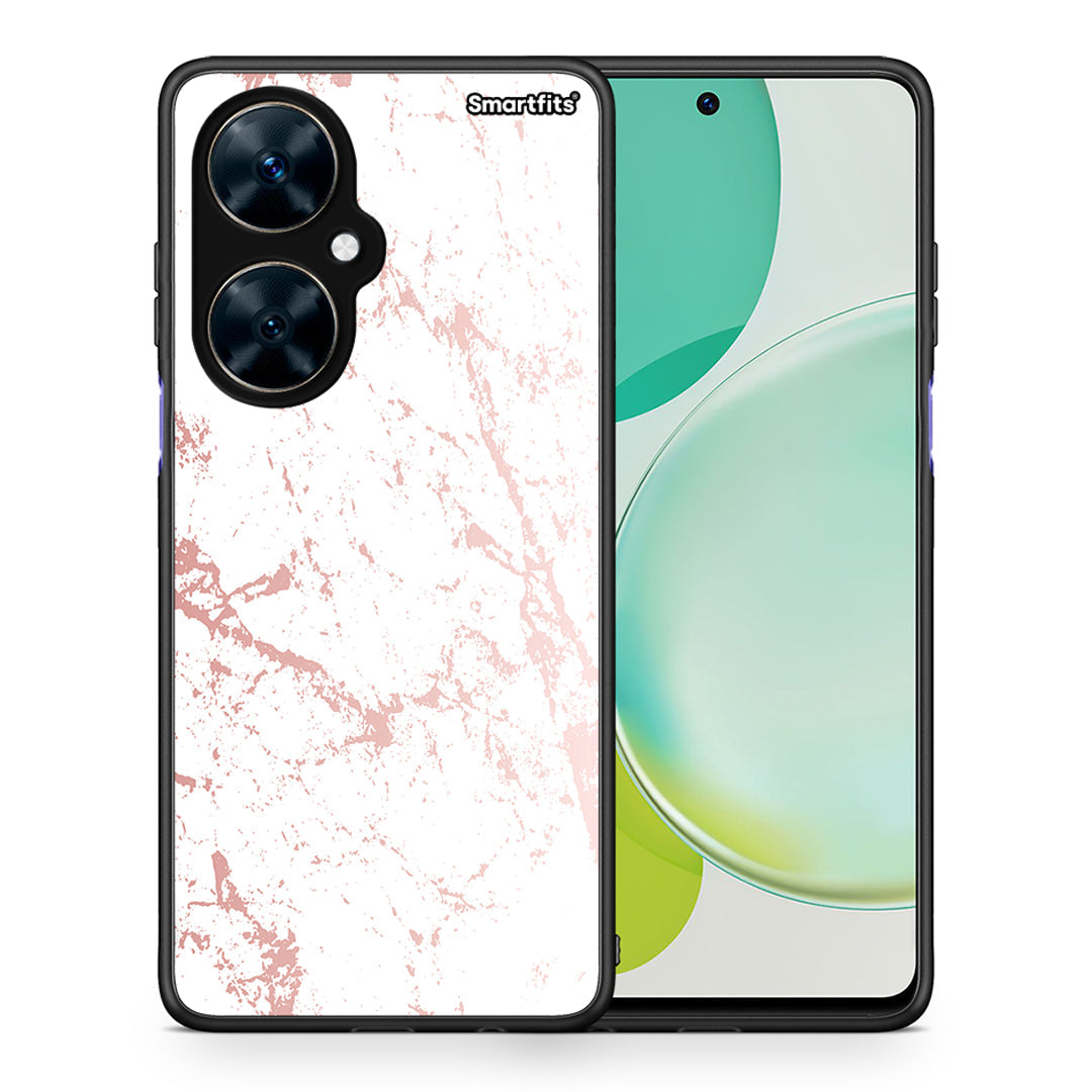 Θήκη Huawei Nova 11i Pink Splash Marble από τη Smartfits με σχέδιο στο πίσω μέρος και μαύρο περίβλημα | Huawei Nova 11i Pink Splash Marble case with colorful back and black bezels