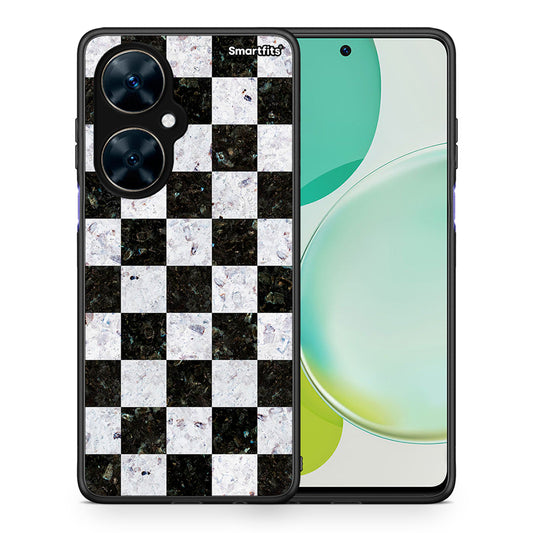 Θήκη Huawei Nova 11i Square Geometric Marble από τη Smartfits με σχέδιο στο πίσω μέρος και μαύρο περίβλημα | Huawei Nova 11i Square Geometric Marble case with colorful back and black bezels