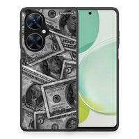 Thumbnail for Θήκη Huawei Nova 11i Money Dollars από τη Smartfits με σχέδιο στο πίσω μέρος και μαύρο περίβλημα | Huawei Nova 11i Money Dollars case with colorful back and black bezels