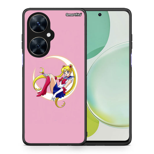 Θήκη Huawei Nova 11i Moon Girl από τη Smartfits με σχέδιο στο πίσω μέρος και μαύρο περίβλημα | Huawei Nova 11i Moon Girl case with colorful back and black bezels