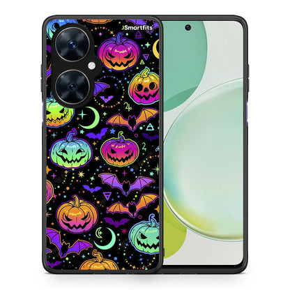 Θήκη Huawei Nova 11i Neon Halloween από τη Smartfits με σχέδιο στο πίσω μέρος και μαύρο περίβλημα | Huawei Nova 11i Neon Halloween case with colorful back and black bezels
