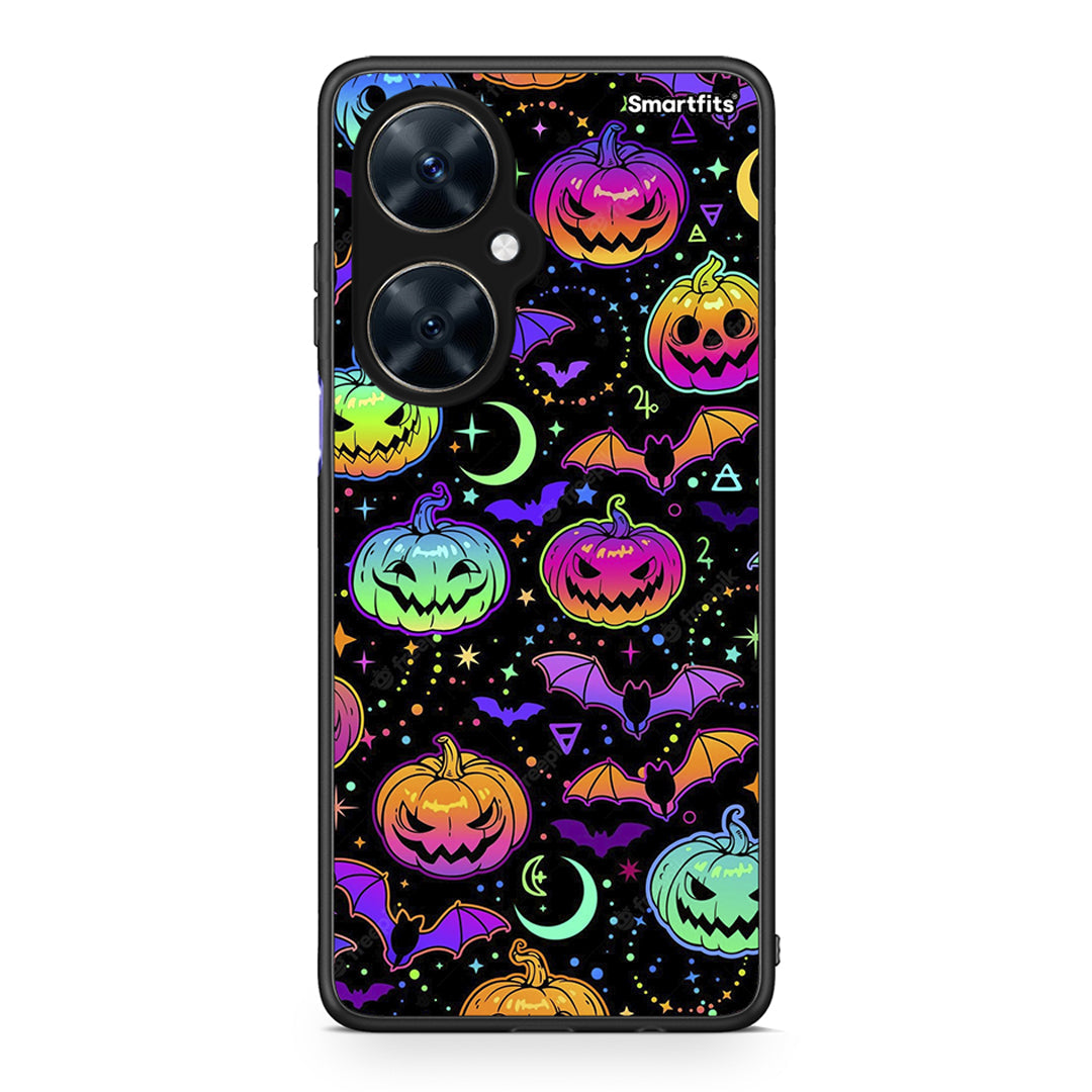 Huawei Nova 11i Neon Halloween θήκη από τη Smartfits με σχέδιο στο πίσω μέρος και μαύρο περίβλημα | Smartphone case with colorful back and black bezels by Smartfits