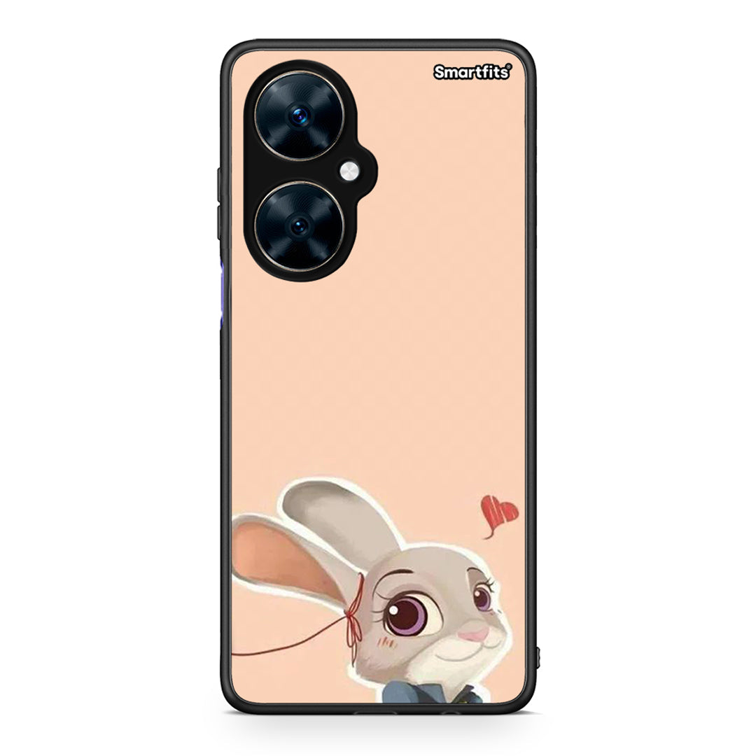 Huawei Nova 11i Nick Wilde And Judy Hopps Love 2 θήκη από τη Smartfits με σχέδιο στο πίσω μέρος και μαύρο περίβλημα | Smartphone case with colorful back and black bezels by Smartfits