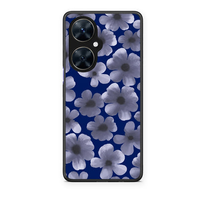 Θήκη Huawei Nova 11i Pale Blue Flowers on Navy από τη Smartfits με σχέδιο στο πίσω μέρος και μαύρο περίβλημα | Huawei Nova 11i Pale Blue Flowers on Navy case with colorful back and black bezels