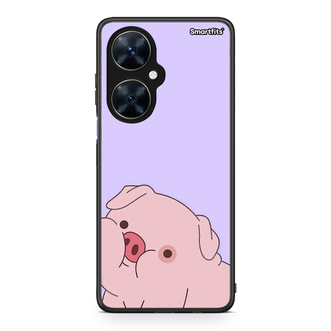 Huawei Nova 11i Pig Love 2 Θήκη Αγίου Βαλεντίνου από τη Smartfits με σχέδιο στο πίσω μέρος και μαύρο περίβλημα | Smartphone case with colorful back and black bezels by Smartfits