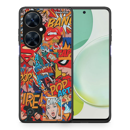 Θήκη Huawei Nova 11i PopArt OMG από τη Smartfits με σχέδιο στο πίσω μέρος και μαύρο περίβλημα | Huawei Nova 11i PopArt OMG case with colorful back and black bezels