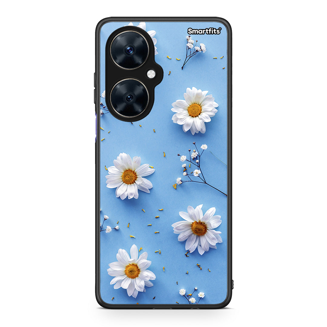 Huawei Nova 11i Real Daisies θήκη από τη Smartfits με σχέδιο στο πίσω μέρος και μαύρο περίβλημα | Smartphone case with colorful back and black bezels by Smartfits