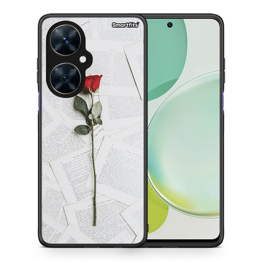 Θήκη Huawei Nova 11i Red Rose από τη Smartfits με σχέδιο στο πίσω μέρος και μαύρο περίβλημα | Huawei Nova 11i Red Rose case with colorful back and black bezels