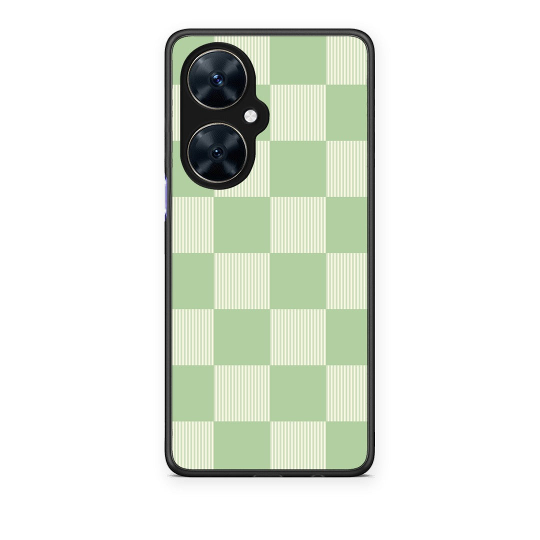Θήκη Huawei Nova 11i Sage and Cream Striped Checks από τη Smartfits με σχέδιο στο πίσω μέρος και μαύρο περίβλημα | Huawei Nova 11i Sage and Cream Striped Checks case with colorful back and black bezels