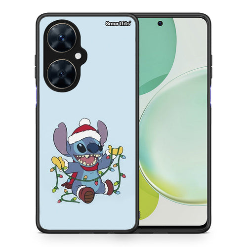 Θήκη Huawei Nova 11i Santa Stich από τη Smartfits με σχέδιο στο πίσω μέρος και μαύρο περίβλημα | Huawei Nova 11i Santa Stich case with colorful back and black bezels