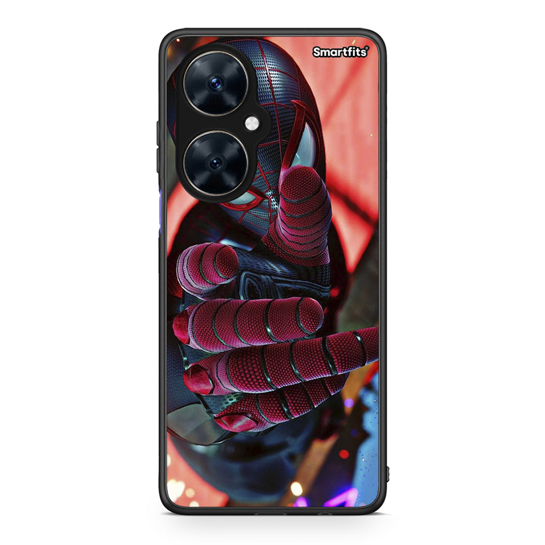Huawei Nova 11i Spider Hand Θήκη από τη Smartfits με σχέδιο στο πίσω μέρος και μαύρο περίβλημα | Smartphone case with colorful back and black bezels by Smartfits