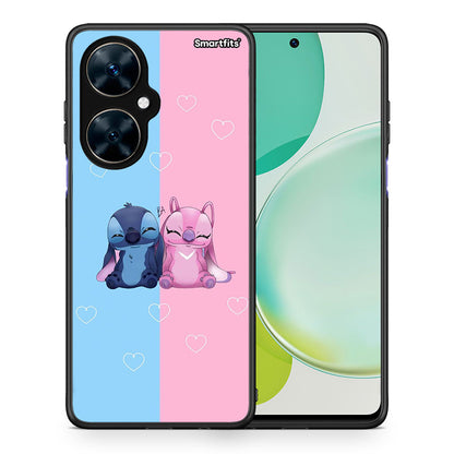 Θήκη Huawei Nova 11i Stitch And Angel από τη Smartfits με σχέδιο στο πίσω μέρος και μαύρο περίβλημα | Huawei Nova 11i Stitch And Angel case with colorful back and black bezels