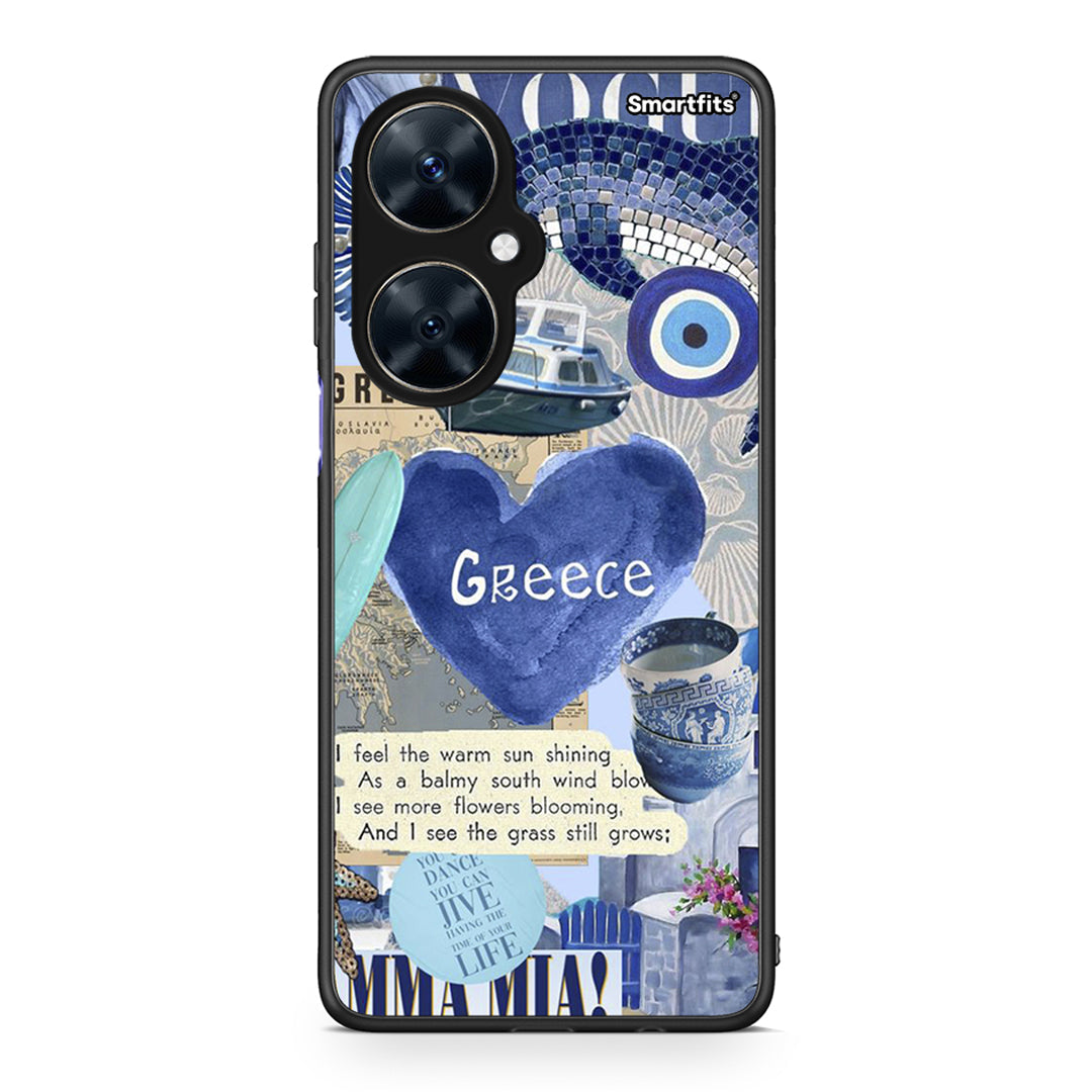Huawei Nova 11i Summer In Greece Θήκη από τη Smartfits με σχέδιο στο πίσω μέρος και μαύρο περίβλημα | Smartphone case with colorful back and black bezels by Smartfits