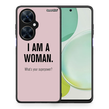 Θήκη Huawei Nova 11i Superpower Woman από τη Smartfits με σχέδιο στο πίσω μέρος και μαύρο περίβλημα | Huawei Nova 11i Superpower Woman case with colorful back and black bezels