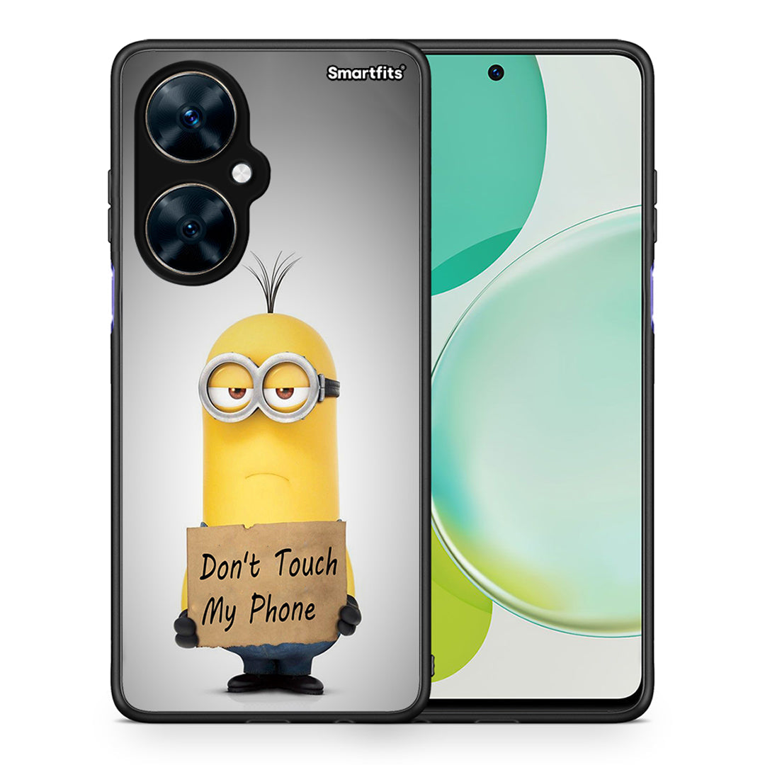 Θήκη Huawei Nova 11i Minion Text από τη Smartfits με σχέδιο στο πίσω μέρος και μαύρο περίβλημα | Huawei Nova 11i Minion Text case with colorful back and black bezels