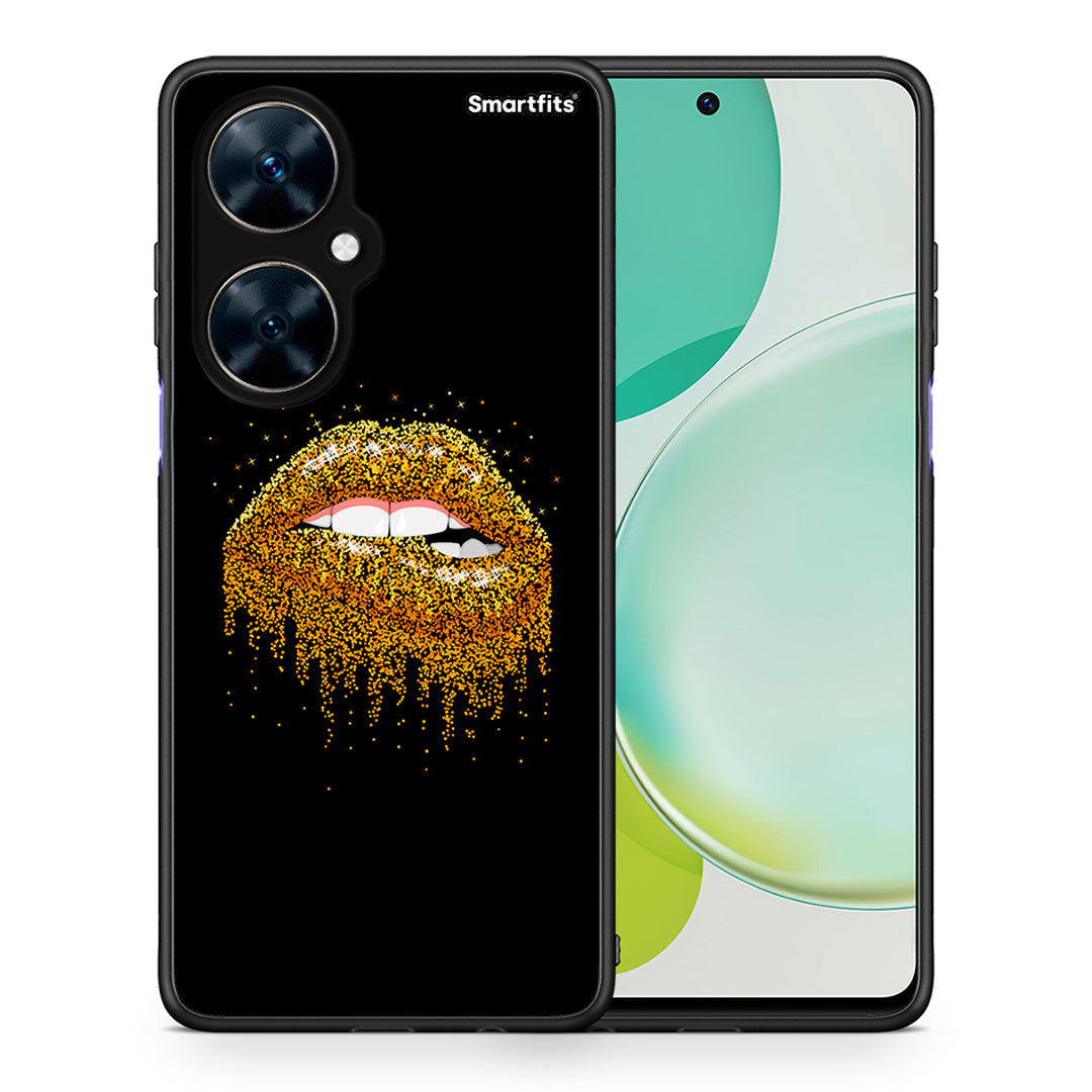 Θήκη Huawei Nova 11i Golden Valentine από τη Smartfits με σχέδιο στο πίσω μέρος και μαύρο περίβλημα | Huawei Nova 11i Golden Valentine case with colorful back and black bezels