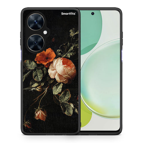 Θήκη Huawei Nova 11i Vintage Roses από τη Smartfits με σχέδιο στο πίσω μέρος και μαύρο περίβλημα | Huawei Nova 11i Vintage Roses case with colorful back and black bezels