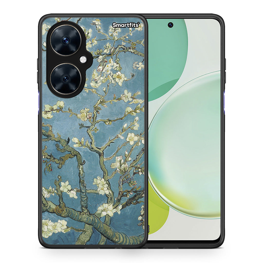 Θήκη Huawei Nova 11i White Blossoms από τη Smartfits με σχέδιο στο πίσω μέρος και μαύρο περίβλημα | Huawei Nova 11i White Blossoms case with colorful back and black bezels