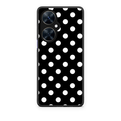 Θήκη Huawei Nova 11i White Polka Dots on Black από τη Smartfits με σχέδιο στο πίσω μέρος και μαύρο περίβλημα | Huawei Nova 11i White Polka Dots on Black case with colorful back and black bezels