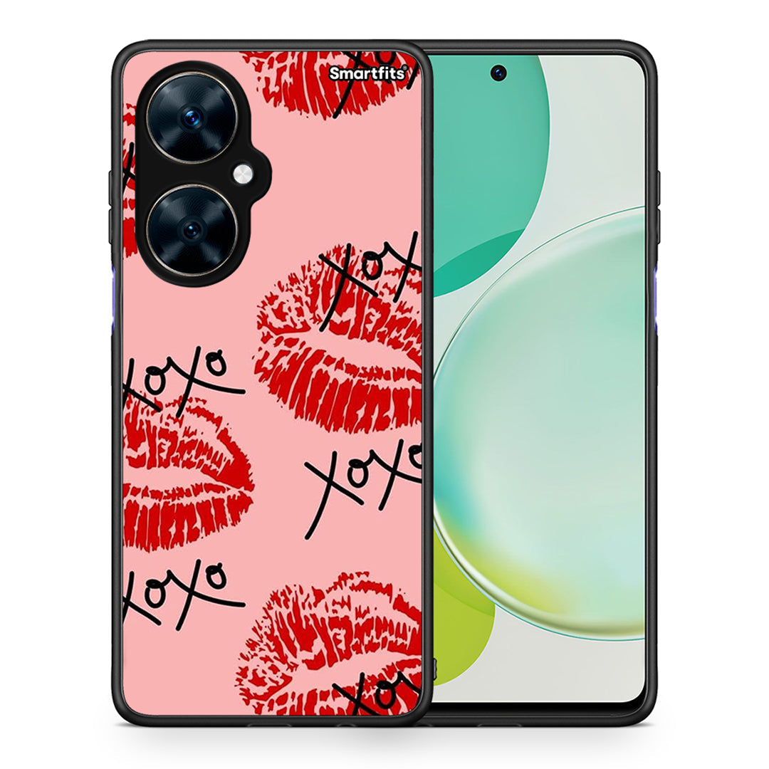 Θήκη Huawei Nova 11i XOXO Lips από τη Smartfits με σχέδιο στο πίσω μέρος και μαύρο περίβλημα | Huawei Nova 11i XOXO Lips case with colorful back and black bezels