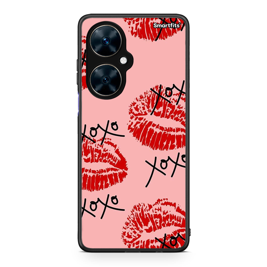 Huawei Nova 11i XOXO Lips θήκη από τη Smartfits με σχέδιο στο πίσω μέρος και μαύρο περίβλημα | Smartphone case with colorful back and black bezels by Smartfits